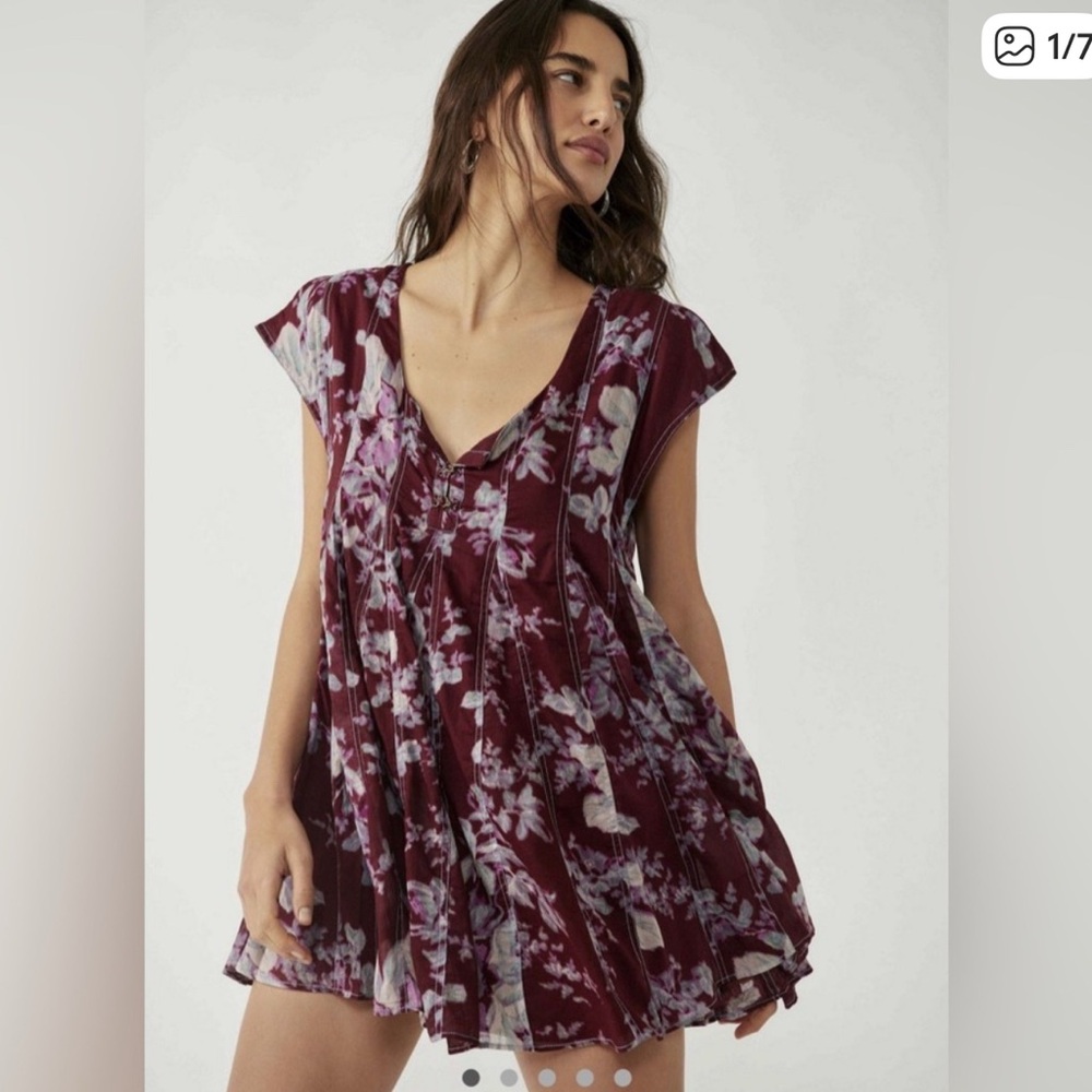 Free People Purple Floral Mini Dress - Picture 6 of 6